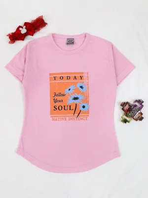 1 Yrs - 4 Yrs Soul Light Pink T-Shirt For Girls MZ GTS13