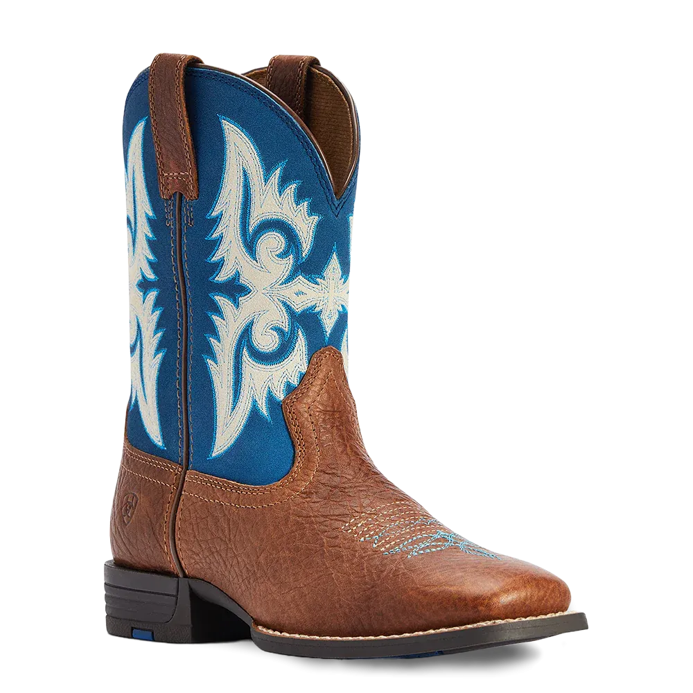 10042597 Ariat Kids Lonestar Western Cowboy Boots - Red Dirt Road/ Blue Waves