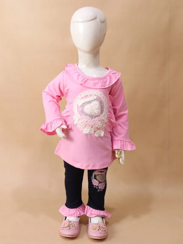 1Yr - 4Yrs Heart Light Pink Suit For Girls BGF GS54