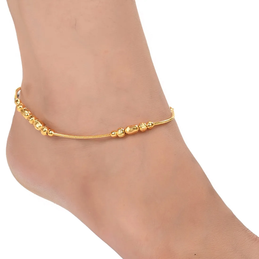 AanyaCentric Gold Plated Traditional Anklets Payal - Classic and Stylish for Women and Girls