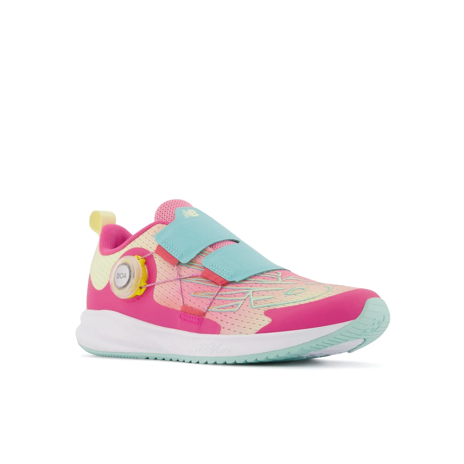 Big Kid's New Balance FuelCore Reveal v3 BOA Color: Hi-Pink with Surf and Peach Glaze (MEDIUM/WIDE WIDTH)