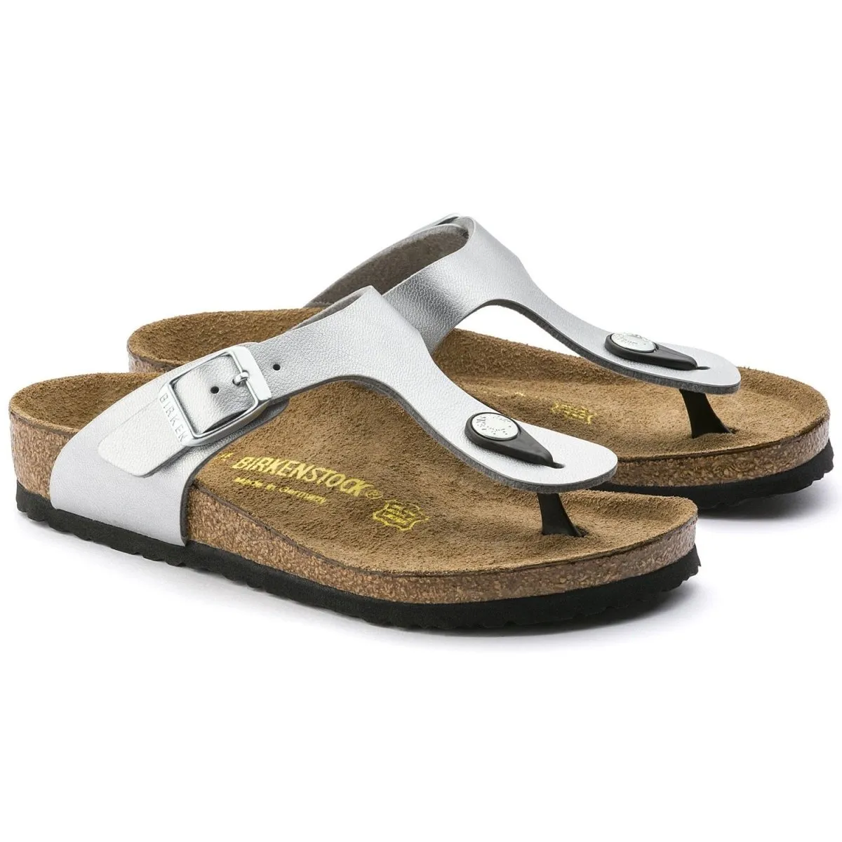 Birkenstock Girl's Gizeh Silver Birko-Flor (Sizes 35-37)