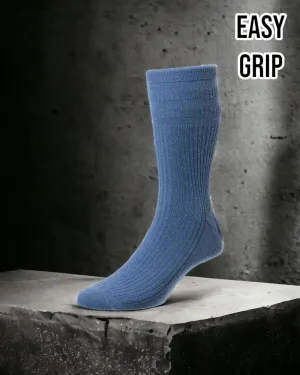 Blue Wool Rich Easy Grip Socks