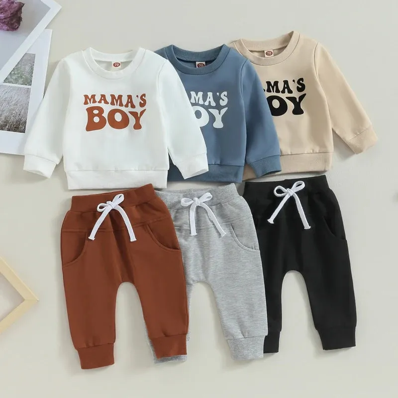 Boys Cozy Club 2 Piece Set - Sky 'Mama's Boy'