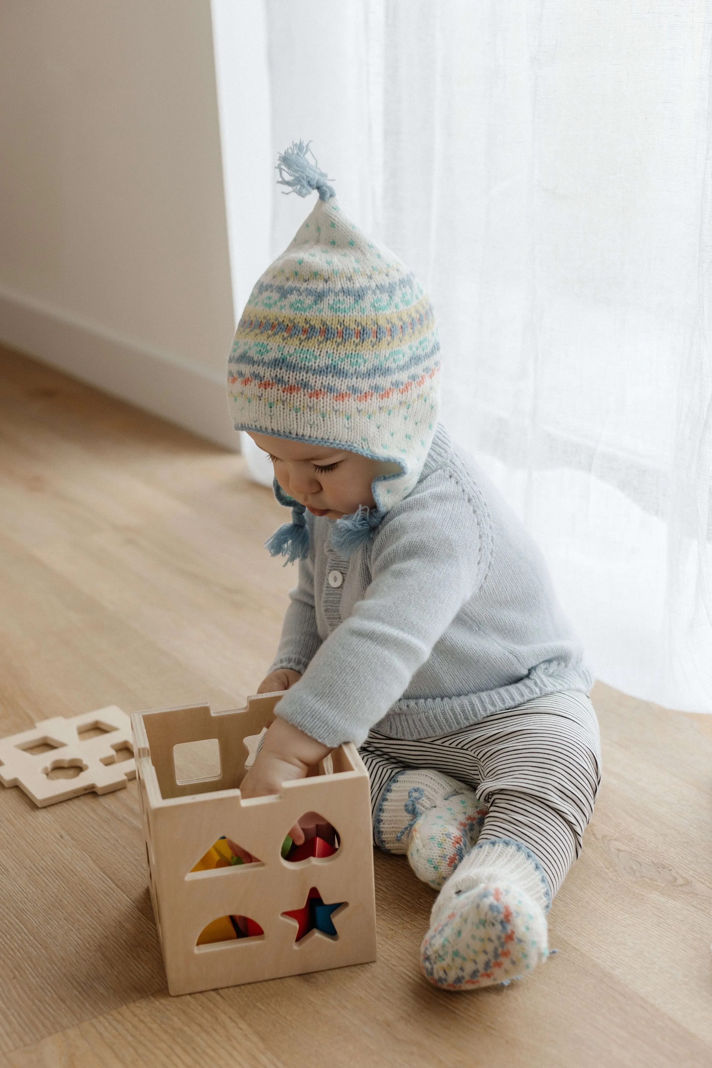 Hand Knitted Cashmere Fairisle Baby Hat