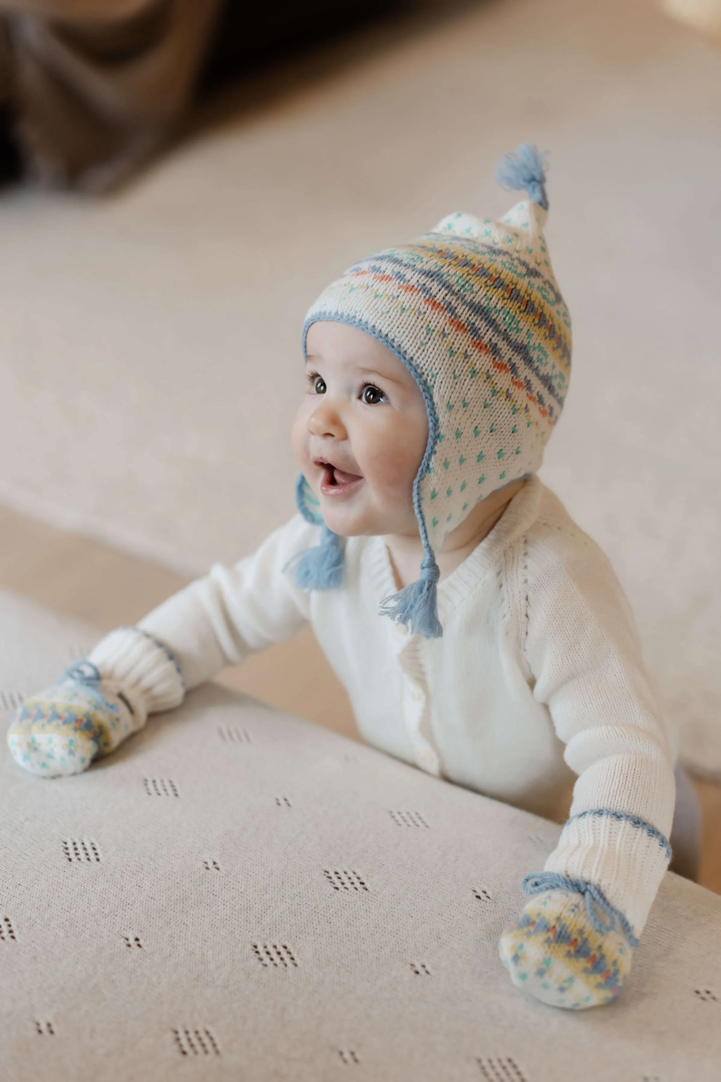 Hand Knitted Cashmere Fairisle Baby Hat