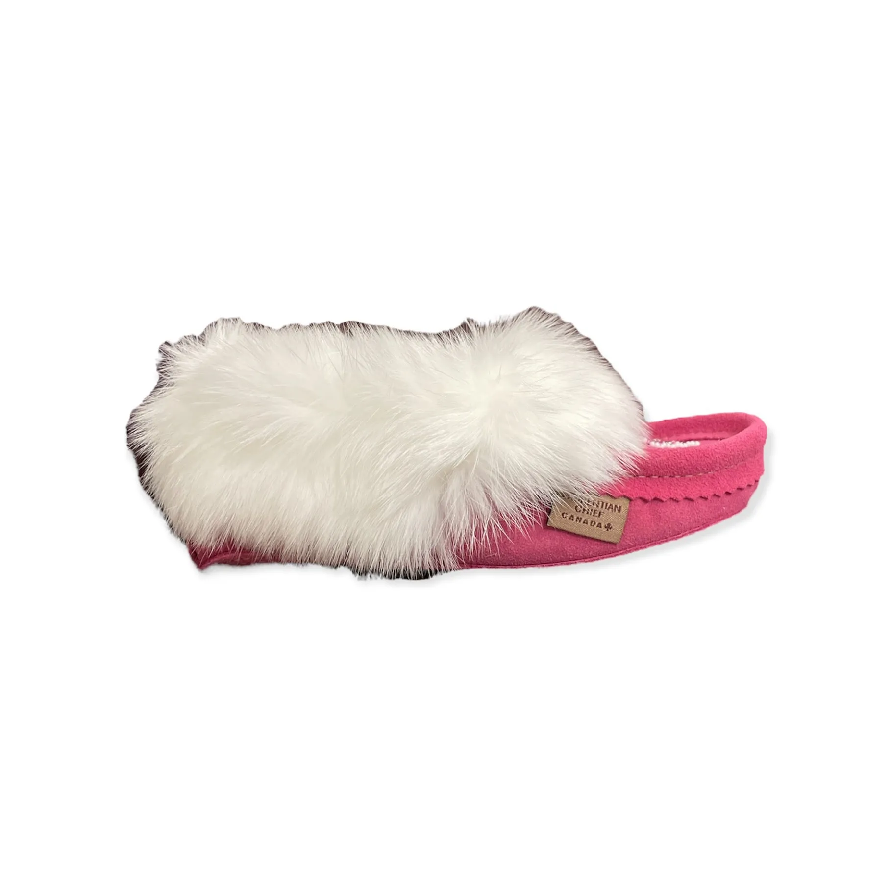 Kid's Fur Moccasin - Fuchsia Suede