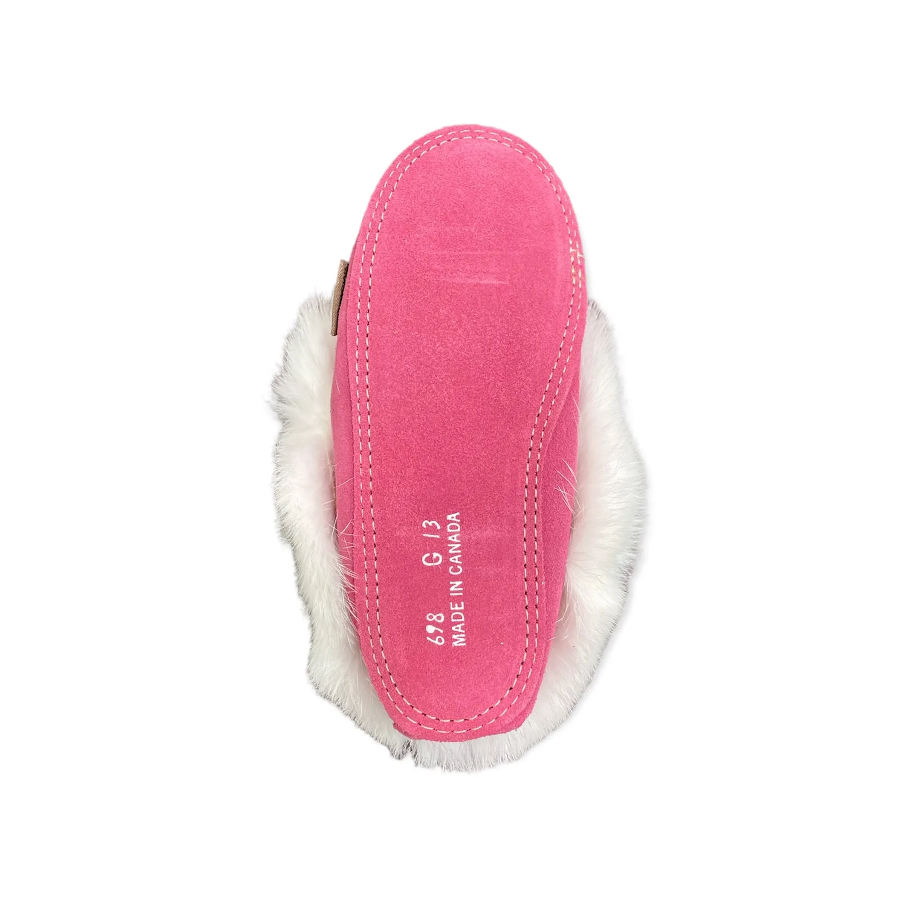 Kid's Fur Moccasin - Fuchsia Suede