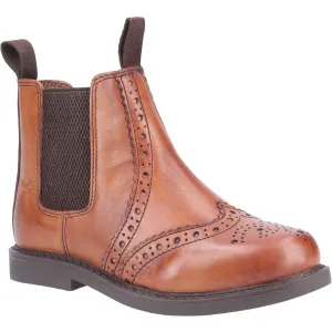 Kids Nympsfield Brogue Pull On Chelsea Boots Tan