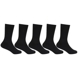 Kids Plain Black Cotton School Socks - Pack of 5