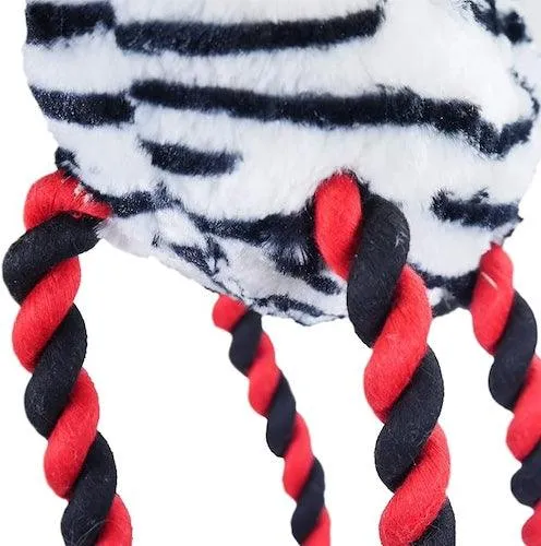 Luxury Dog Toy Large Zadie Zebra-High Quality Plush and Rope