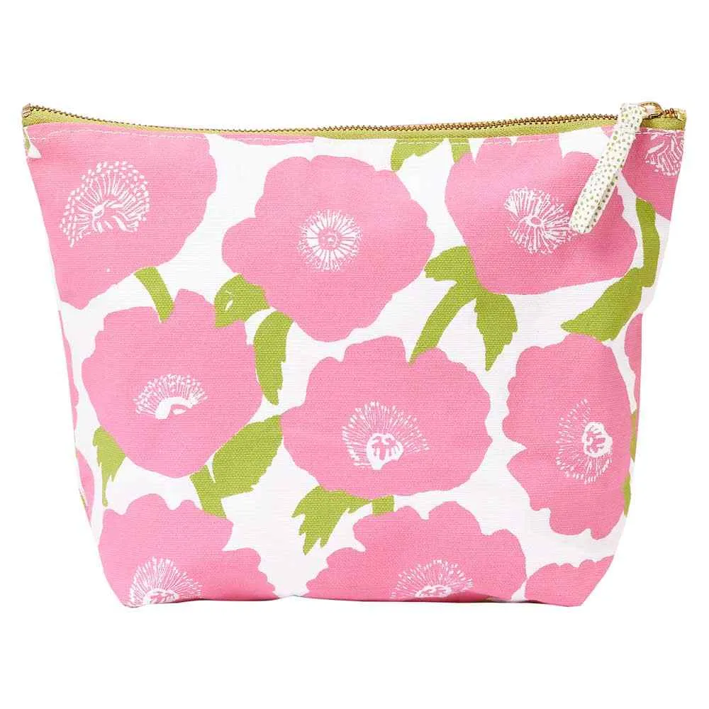 Poppies Pink Pouch Large