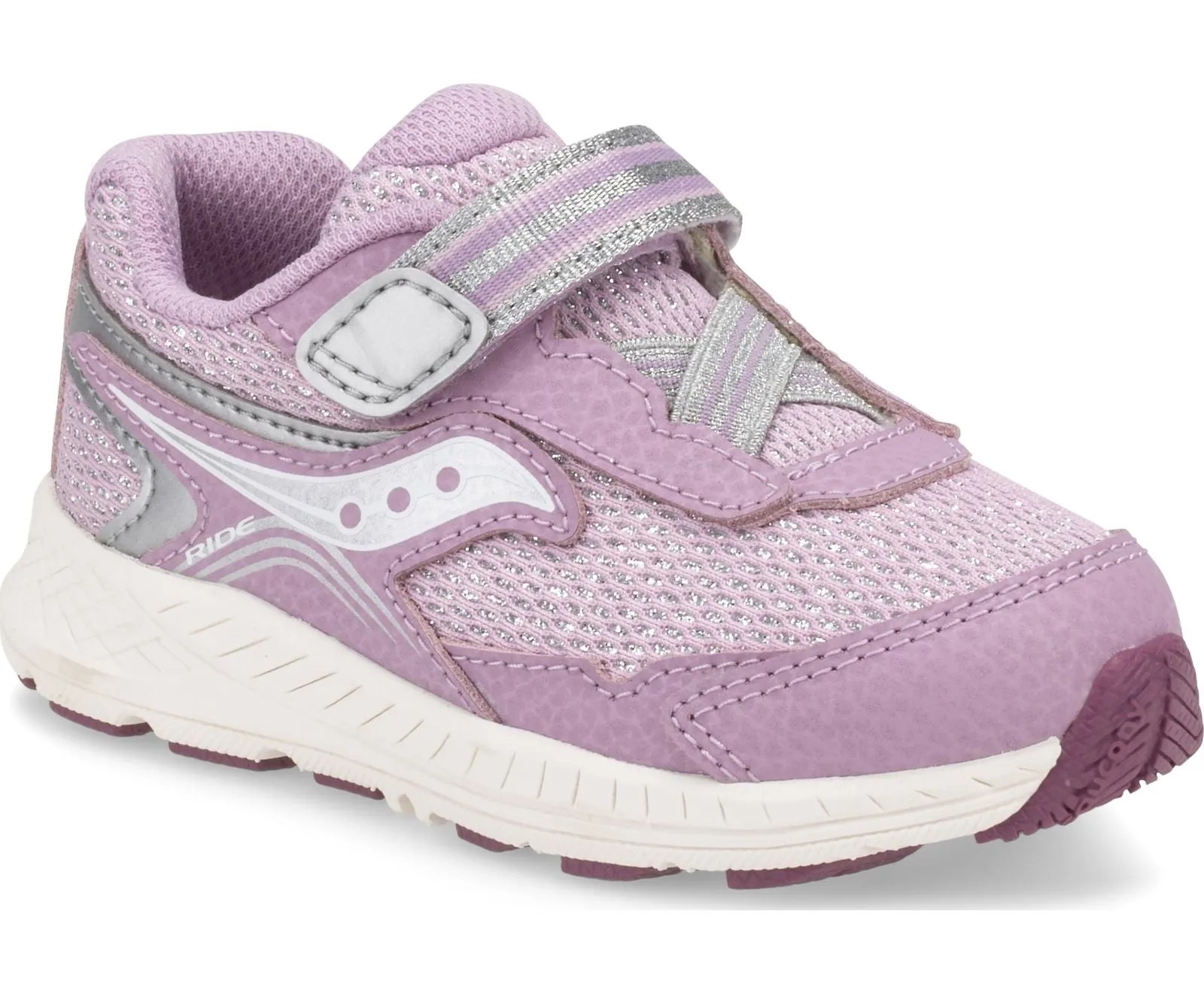 Saucony Toddler/Little Girls Ride 10 Jr. Velcro Sneakers Pink Metallic