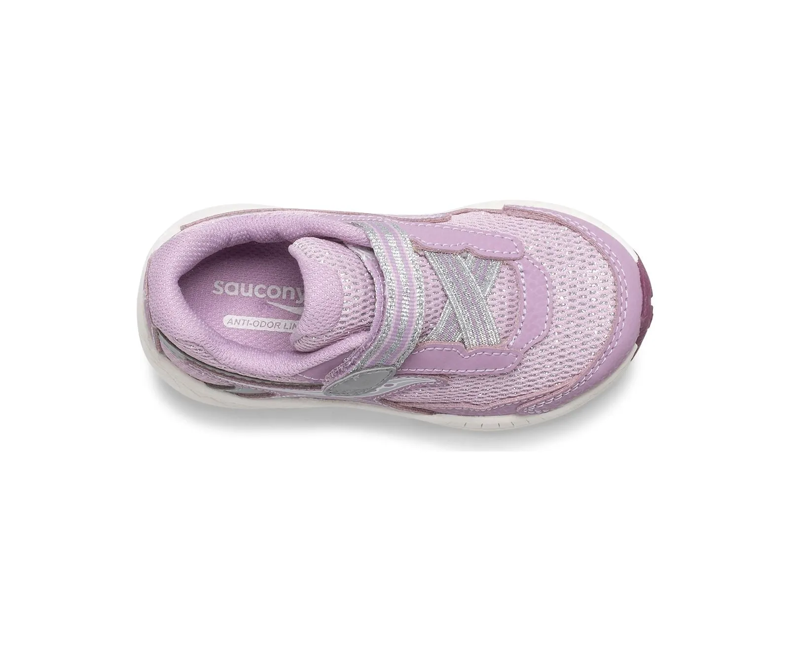 Saucony Toddler/Little Girls Ride 10 Jr. Velcro Sneakers Pink Metallic