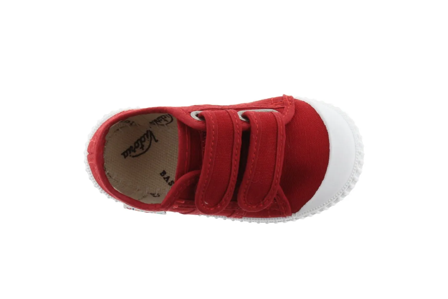 Victoria - Kids Canvas Velcro Sneaker in Carmin Red