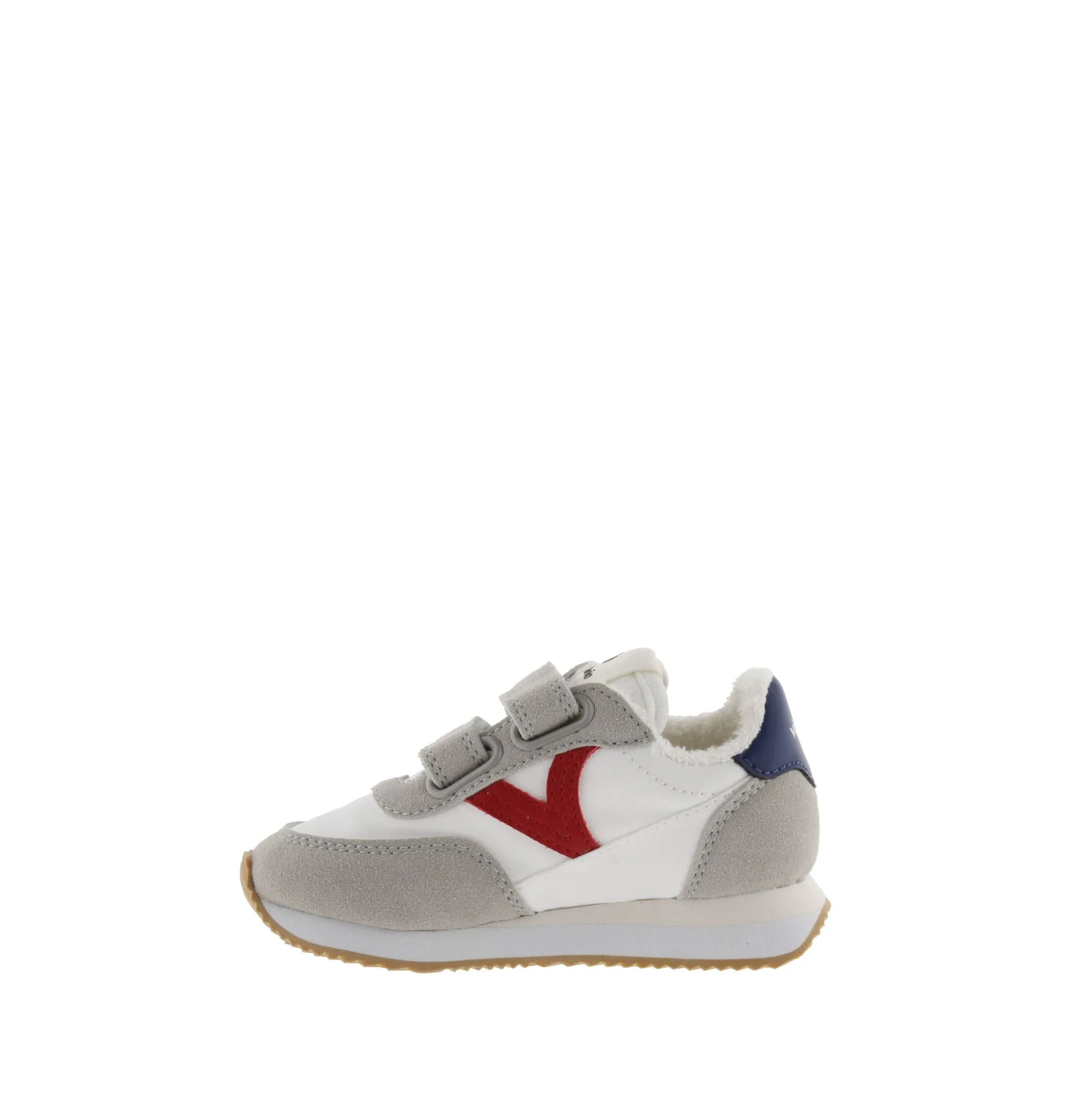 Victoria - Kids Velcro Tennis Shoe Grey/Red/Blue