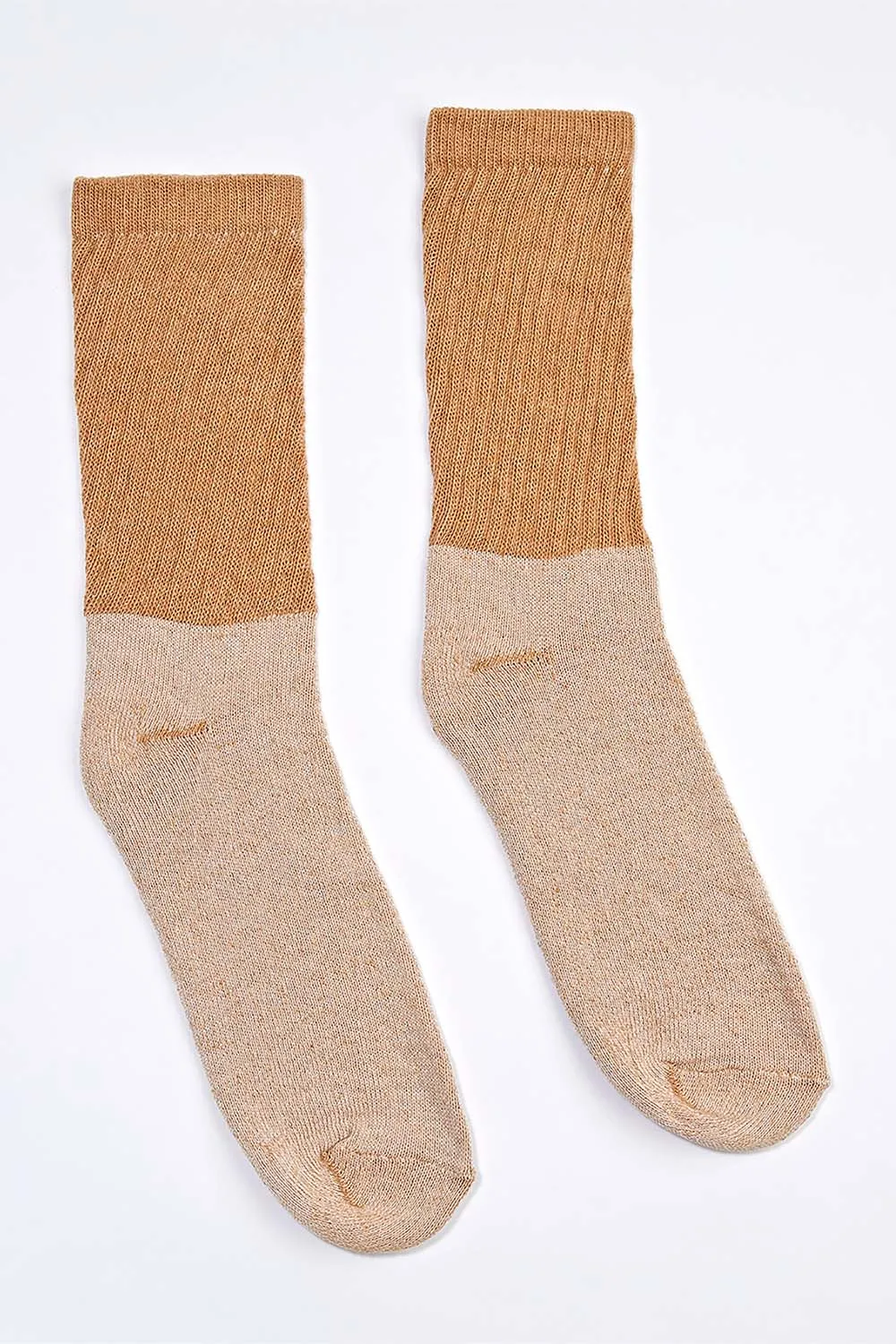 Women's 6 Pack Organic Cotton Socks Brown Crew