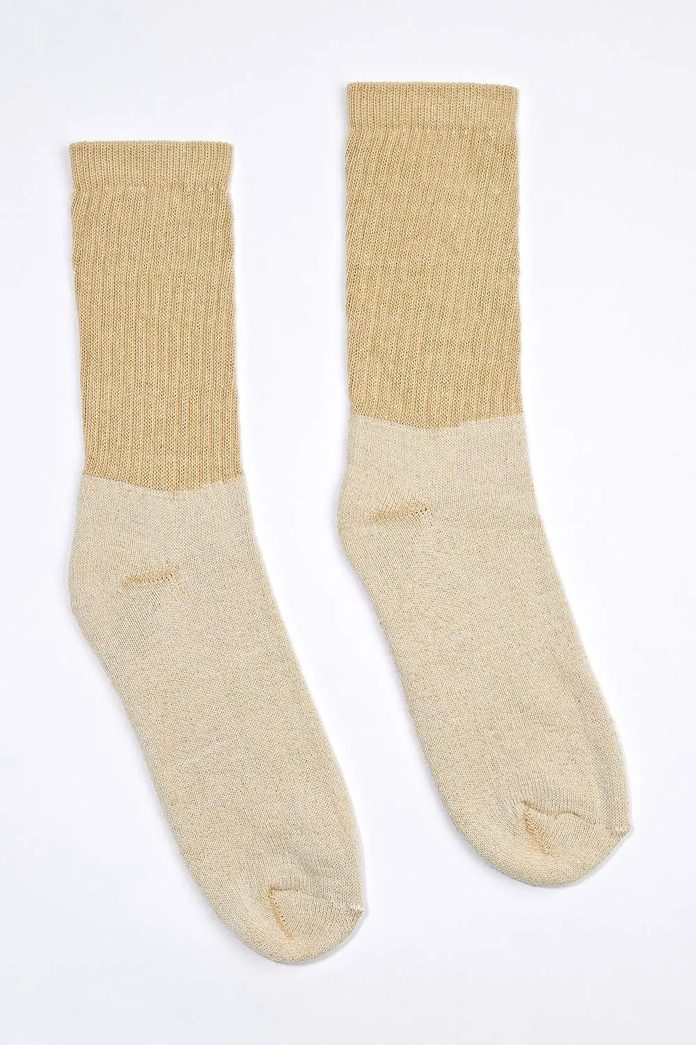 Women's 6 Pack Organic Cotton Socks Tan-Green Crew